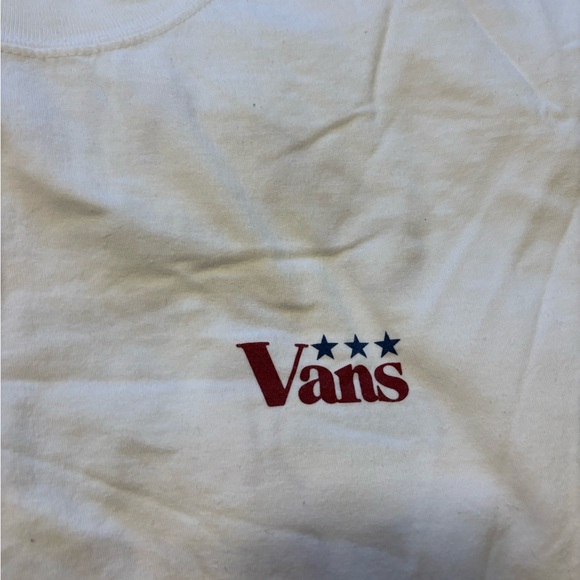Vans White Crew Neck Graphic Tee with Black Tag Print - Picture 4 of 5